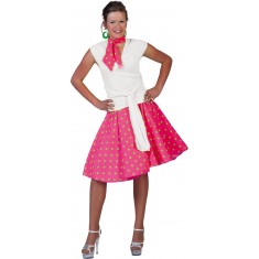 Rock'N Roll Skirt Pink Green Polka Dots