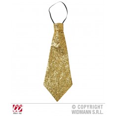 Wide Gold Sequin Tie