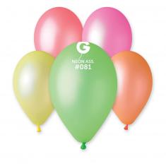 50 Neon Balloons - 30 Cm Multicolored