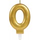 Miniature Gold Birthday Candle - 0