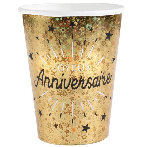 Paper Cups x 10 - Sparkling Birthday Gold - 6648-3