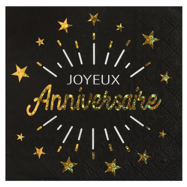 Paper Napkins x 10 - Sparkling Birthday Gold - 6649-3