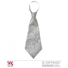 Wide Silver Sequin Tie