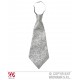 Miniature Wide Silver Sequin Tie