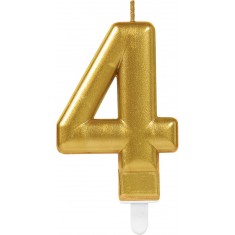 Gold Birthday Candle - Number 4