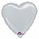 Miniature Silver Mylar Heart Balloon 43 cm