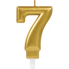 Gold Birthday Candle - Number 7