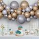 Miniature  Shiny Balloon Garland Kit - Silver and Gold