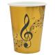 Miniature Paper cups x 10 - Gold disc