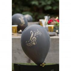 Latex balloons x 8 - Gold disc