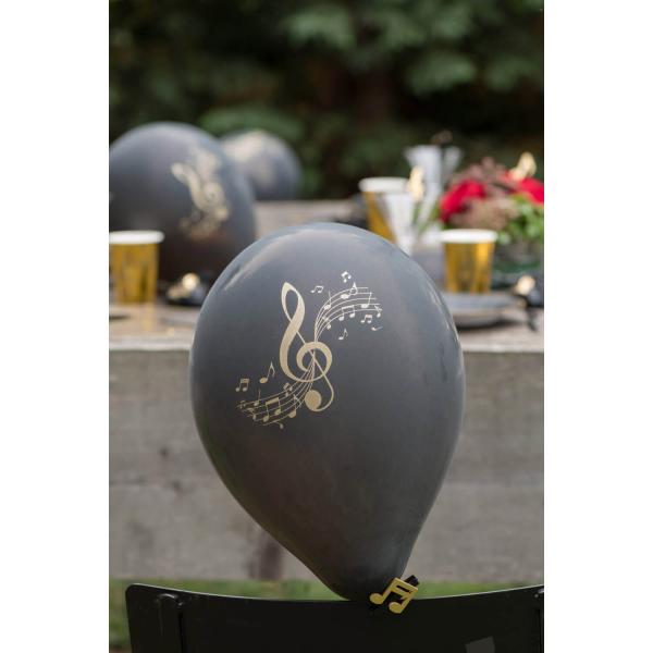 Latex balloons x 8 - Gold disc - 6671