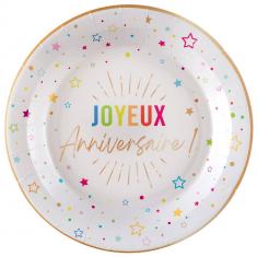 Festicolor Birthday Plate - White