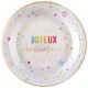 Miniature Festicolor Birthday Plate - White