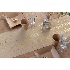 3m cotton table runner - Happy Birthday kraft