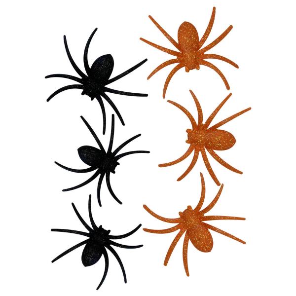 Glittery spiders X6 (Random color) - 156645