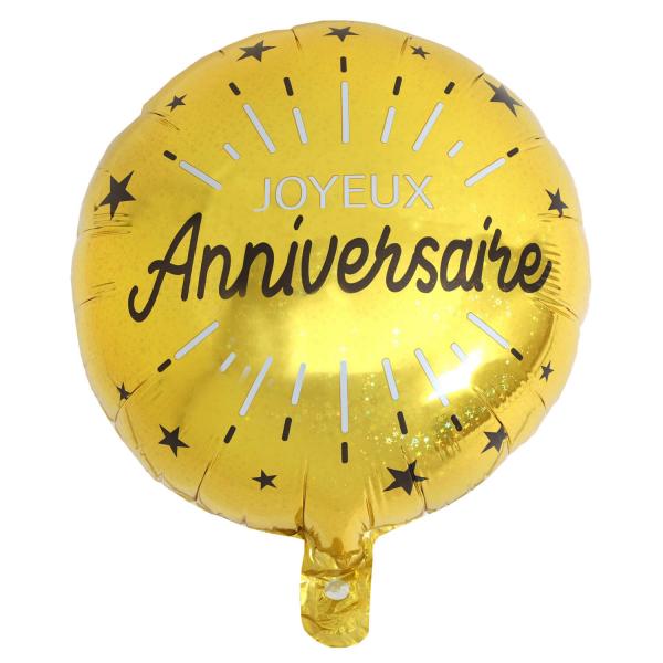 Round aluminum balloon 45 cm: Sparkling Gold Birthday - 6650-3