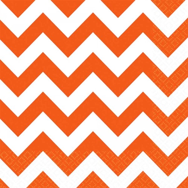 Napkins - Chevrons - Orange x 20 - 999508