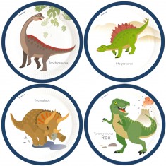 Happy Dinosaur Plates x8