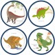 Miniature Happy Dinosaur Plates x8