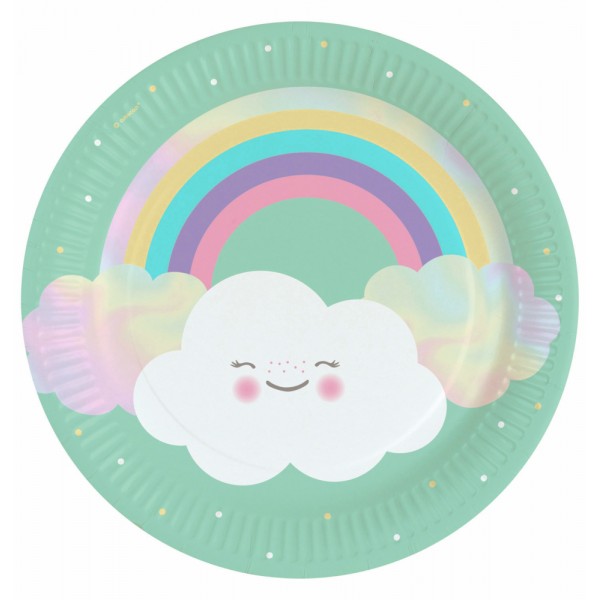 Rainbow & Cloud plates x8 - 9904299