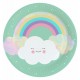 Miniature Rainbow & Cloud plates x8