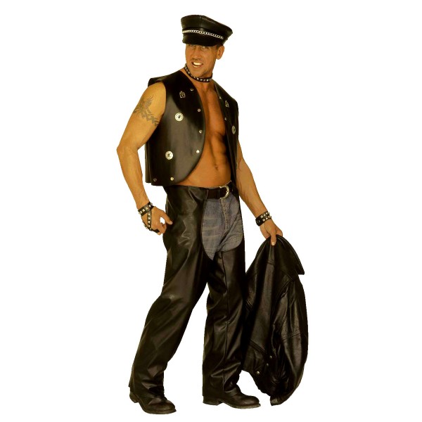 Faux Leather Biker Pants - 3026S-Parent