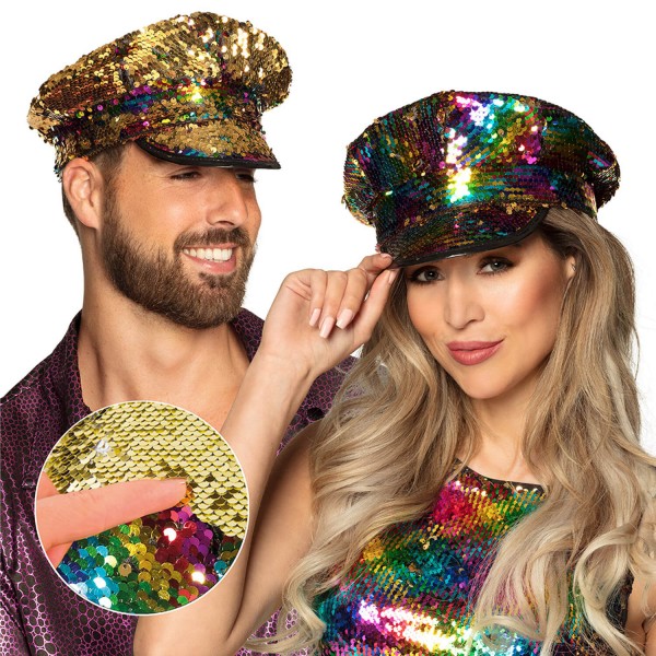 Reversible Adult Rainbow Cap - Captain Rainbow - 44736