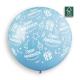Miniature Happy Birthday Round Balloon - 80 Cm - Blue