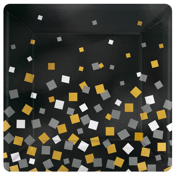 Square Plates - Sparkling Confetti x 8 - 591641