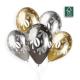 Miniature  5 70 Years Balloons - 33 Cm - Gold And Silver