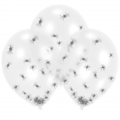 Transparent spider balloons - Halloween x6