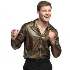 Shiny Disco Shirt - Gold