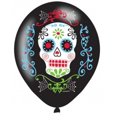  Latex Balloons - Dia De Los Muertos