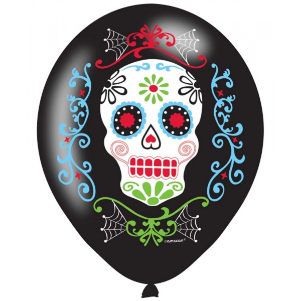  Latex Balloons - Dia De Los Muertos - 9901175