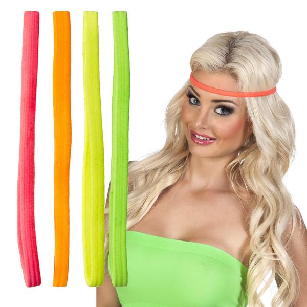 Set of 4 elastic headbands - 4 colors - 85961BOL
