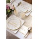 Miniature Happy Birthday Plates x10 - White and Gold