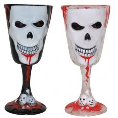 Skull Stemmed Glass - individually - Black or transparent