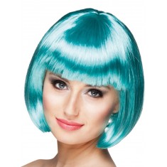 Turquoise Blue Square Cabaret Wig
