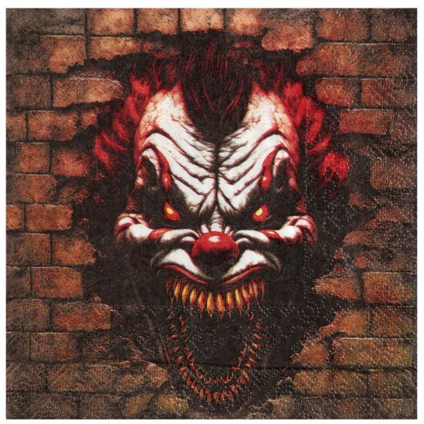 Killer Clown Napkins x20 - FETE-8593