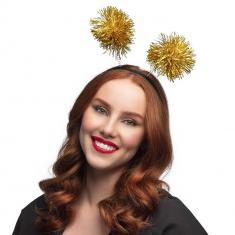 Tiara pompoms gold