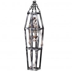 Hanging decoration Skeleton in cage 50cm