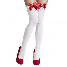 White stockings with red bow - Women