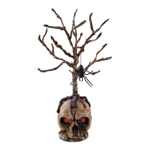 Skull - branches and spider - illuminated - 55 cm - RDLF-22268