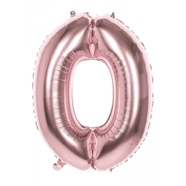 Copper Pink Mylar Balloon Number 0 - 86 cm - 22040