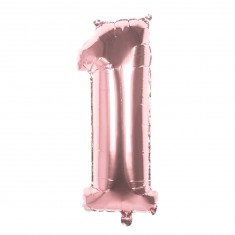 Copper Pink Mylar Balloon Number 1 - 86 cm