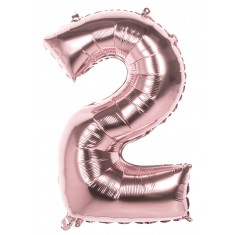 Copper Pink Mylar Balloon Number 2 - 86 cm