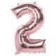 Miniature Copper Pink Mylar Balloon Number 2 - 86 cm