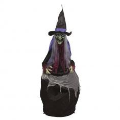 Witch with cauldron - animated, sound, light