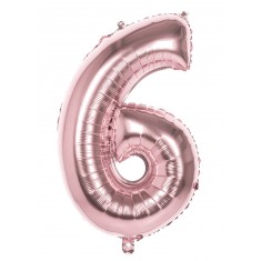 Copper Pink Mylar Balloon Number 6 - 86 cm