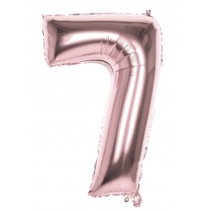 Copper Pink Mylar Balloon Number 7 - 86 cm